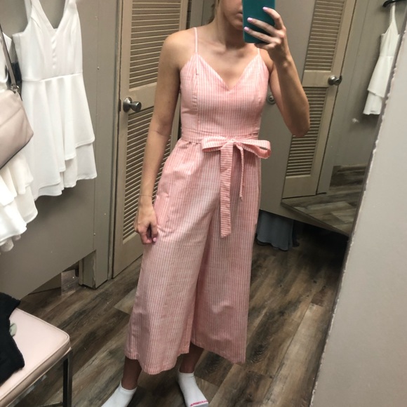 Gianni Bini Pink Pinstripe Romper - Picture 1 of 1